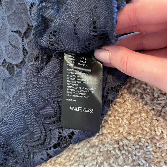 Free People | Olivia Lace Top | Navy | Size Small - Picture 9 of 10